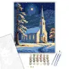 Számfestő.hu Holdfényes Téli Templom - számfestő készlet – 50×60 cm (Keret nélkül)