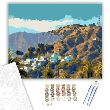 Számfestő.hu Hollywood Felirat Los Angelesben - számfestő készlet – 40×50 cm (Keretre feszítve) kreatív és készségfejlesztő