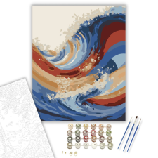 Számfestő.hu Hullámzó Színek és Textúrák - számfestő készlet – 40×50 cm (Keretre feszítve) kreatív és készségfejlesztő