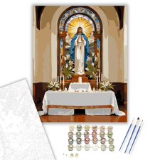 Számfestő.hu Húsvéti Oltár Liliomokkal - számfestő készlet – 60×70 cm (Keret nélkül) kreatív és készségfejlesztő