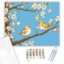 Számfestő.hu Húsvéti Tojások és Madarak - számfestő készlet – 50×60 cm (Keretre feszítve) kreatív és készségfejlesztő