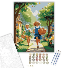 Számfestő.hu Húsvéti Tojásvadászat Gyermekekkel - számfestő készlet – 60×70 cm (Keret nélkül) kreatív és készségfejlesztő