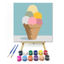 Számfestő.hu Hűvös édesség - gyerek számfestő készlet – 30×30 cm (Keretre feszítve) kreatív és készségfejlesztő