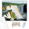 Számfestő.hu Iguazú-vízesés Szivárvánnyal - számfestő készlet – 60×70 cm (Keretre feszítve)