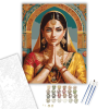 Számfestő.hu Imádkozó Hindu Nő Arany Ékszerekkel - számfestő készlet – 40×50 cm (Keretre feszítve)