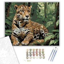Számfestő.hu Jaguar a Dzsungel Mélyén - számfestő készlet – 50×60 cm (Keretre feszítve) kreatív és készségfejlesztő