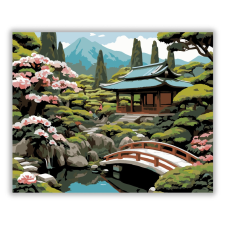 Számfestő.hu Japán Tea Pavilon és Virágzó Kert - számfestő készlet kreatív és készségfejlesztő