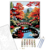 Számfestő.hu Japánkert Piros Híddal és Őszi Lombozattal - számfestő készlet – 40×50 cm (Keretre feszítve)