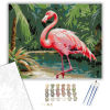 Számfestő.hu Játékos Flamingó a Trópusi Környezetben - számfestő készlet – 40×50 cm (Keretre feszítve)
