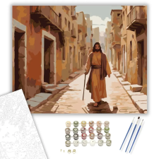 Számfestő.hu Jézus Úton a Tanítványaihoz - számfestő készlet – 80×100 cm (Keretre feszítve) kreatív és készségfejlesztő