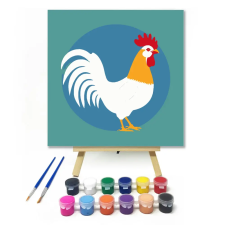 Számfestő.hu Kakas - gyerek számfestő készlet – 50×50 cm (Keretre feszítve) kreatív és készségfejlesztő