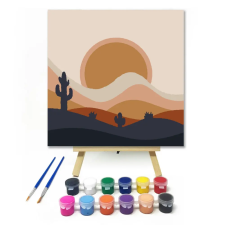 Számfestő.hu Kaktusz Város - gyerek számfestő készlet – 30×30 cm (Keret nélkül) kreatív és készségfejlesztő