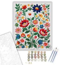 Számfestő.hu Kalocsai Hímzés Virágmintával - számfestő készlet – 40×50 cm (Keretre feszítve) kreatív és készségfejlesztő