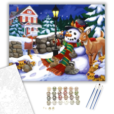 Számfestő.hu Karácsony este - számfestő készlet – 40×50 cm (Keretre feszítve) kreatív és készségfejlesztő