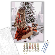 Számfestő.hu Karácsony reggel - számfestő készlet – 40×50 cm (Keretre feszítve) kreatív és készségfejlesztő