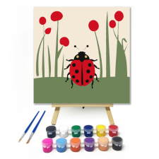 Számfestő.hu Katicabogár - gyerek számfestő készlet – 20×20 cm (Keretre feszítve) kreatív és készségfejlesztő