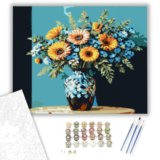 Számfestő.hu Kék és narancssárga - számfestő készlet – 40×50 cm (Keretre feszítve) kreatív és készségfejlesztő