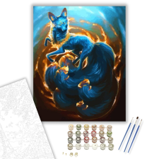 Számfestő.hu Kék róka - számfestő készlet – 40×50 cm (Keretre feszítve) kreatív és készségfejlesztő