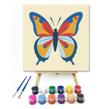 Számfestő.hu Kék-sárga lepke - gyerek számfestő készlet – 40×40 cm (Keretre feszítve) kreatív és készségfejlesztő