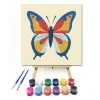 Számfestő.hu Kék-sárga lepke - gyerek számfestő készlet – 50×50 cm (Keretre feszítve)
