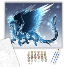 Számfestő.hu Kék sárkány - számfestő készlet – 40×50 cm (Keretre feszítve) kreatív és készségfejlesztő