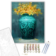 Számfestő.hu Kék váza - számfestő készlet – 40×50 cm (Keretre feszítve) kreatív és készségfejlesztő