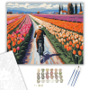 Számfestő.hu Kerékpáros a Tulipános Út Mentén - számfestő készlet – 80×100 cm (Keret nélkül)