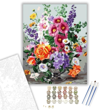 Számfestő.hu Kerti virágok - számfestő készlet – 40×50 cm (Keretre feszítve) kreatív és készségfejlesztő