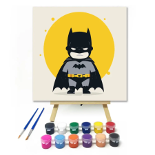 Számfestő.hu Kis batman - gyerek számfestő készlet – 30×30 cm (Keretre feszítve) kreatív és készségfejlesztő