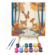 Számfestő.hu Kis őzikék - gyerek számfestő készlet – 20×20 cm (Keretre feszítve) kreatív és készségfejlesztő