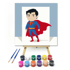 Számfestő.hu Kis superman - gyerek számfestő készlet – 30×30 cm (Keret nélkül) kreatív és készségfejlesztő