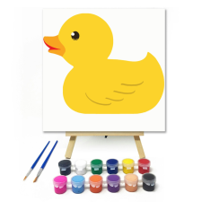 Számfestő.hu Kiskacsa - gyerek számfestő készlet – 20×20 cm (Keretre feszítve) kreatív és készségfejlesztő