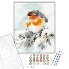 Számfestő.hu Kismadár a Télben - számfestő készlet – 40×50 cm (Keretre feszítve) kreatív és készségfejlesztő