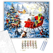 Számfestő.hu Kíváncsi állatok - számfestő készlet – 40×50 cm (Keretre feszítve) kreatív és készségfejlesztő