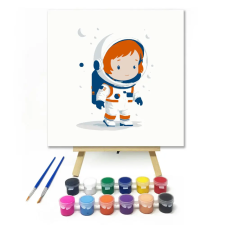 Számfestő.hu Kíváncsi űrhajós - gyerek számfestő készlet – 50×50 cm (Keret nélkül) kreatív és készségfejlesztő