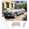 Számfestő.hu Klasszikus Peugeot 403 Cabrio a Pálmafák Alatt - számfestő készlet – 40×50 cm (Keretre feszítve)