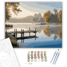 Számfestő.hu Ködös Reggel a Halastónál - számfestő készlet – 40×50 cm (Keretre feszítve) kreatív és készségfejlesztő