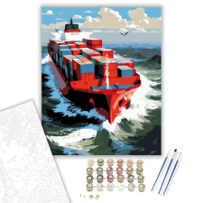 Számfestő.hu Konténerhajó a Nyílt Tengeren - számfestő készlet – 40×50 cm (Keretre feszítve) kreatív és készségfejlesztő
