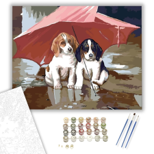 Számfestő.hu Kutyus menedék - számfestő készlet – 40×50 cm (Keretre feszítve) kreatív és készségfejlesztő
