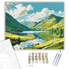 Számfestő.hu Lake District Tájkép - számfestő készlet – 80×100 cm (Keretre feszítve) kreatív és készségfejlesztő