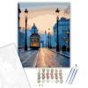Számfestő.hu Lánchíd Alkonyati Villamos - számfestő készlet – 40×50 cm (Keretre feszítve)