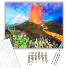Számfestő.hu Lávafolyó - számfestő készlet – 40×50 cm (Keretre feszítve) kreatív és készségfejlesztő