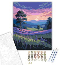 Számfestő.hu Levendulamező Alkonyatkor - számfestő készlet – 40×50 cm (Keretre feszítve) kreatív és készségfejlesztő