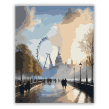 Számfestő.hu London Eye és a Temze Ködös Reggelen - számfestő készlet kreatív és készségfejlesztő