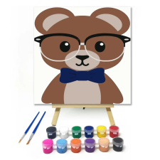 Számfestő.hu Mackó - gyerek számfestő készlet – 30×30 cm (Keret nélkül) kreatív és készségfejlesztő