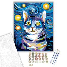 Számfestő.hu Macska az ég alatt - számfestő készlet – 40×50 cm (Keretre feszítve) kreatív és készségfejlesztő