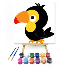 Számfestő.hu Madárka - gyerek számfestő készlet – 20×20 cm (Keretre feszítve) kreatív és készségfejlesztő