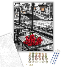 Számfestő.hu Magányos rózsacsokor - számfestő készlet – 40×50 cm (Keretre feszítve) kreatív és készségfejlesztő
