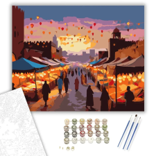 Számfestő.hu Marrákesi Esti Piac - számfestő készlet – 50×60 cm (Keret nélkül) kreatív és készségfejlesztő