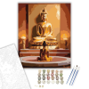 Számfestő.hu Meditáló Alak Arany Buddha Szobor előtt - számfestő készlet – 40×50 cm (Keretre feszítve)